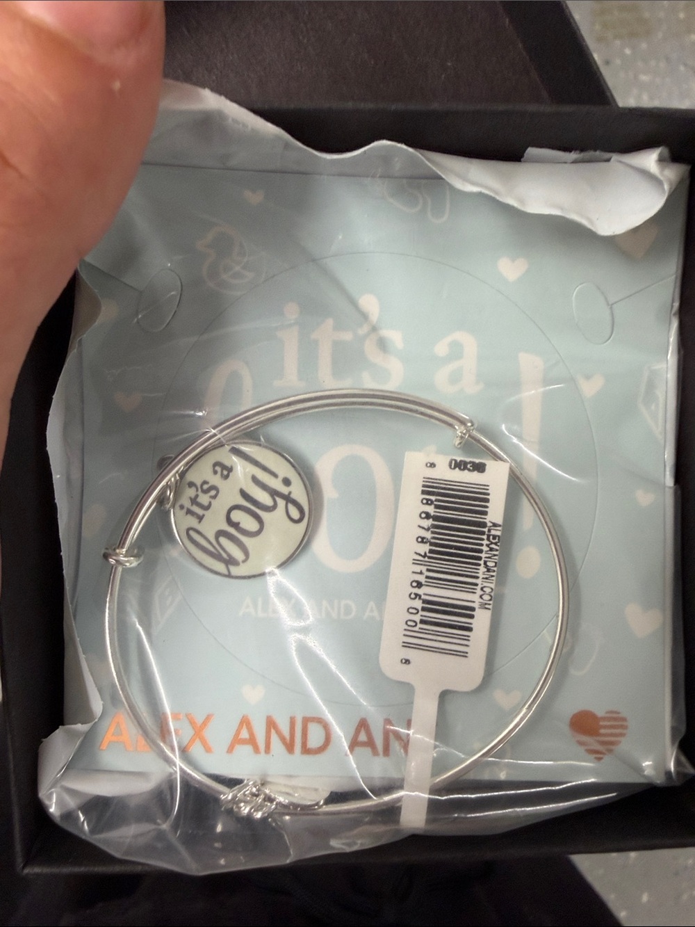 Alex and Ani Silver "It's a Boy" Charm Bangle